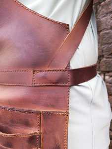 Custom Logo Leather <b>Apron</b> for Chef Kitchen <b>BBQ</b> Grill OEM ODM Wholesale Bulk Supplier Premium Leather <b>Apron</b> LPN-0300 - Product Image 2