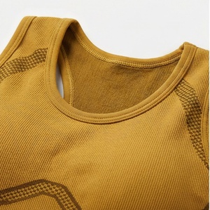 Women's Yoga Activewear Set Custom Fitness Mid Waist <b>Shorts</b> Sleeveless Jacket Anti-Bacterial Seamless Spandex/Nylon Athletic <b>Gym</b> - Product Image 4