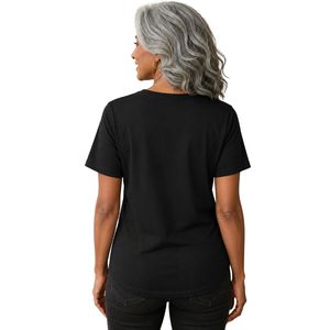 Black Rhinestone Shield <b>Gold</b> Graphic Tee Women Short Sleeve Cotton Shirt Elegant <b>Sparkle</b> Design Casual Fashion <b>Top</b> Summer - Product Image 3