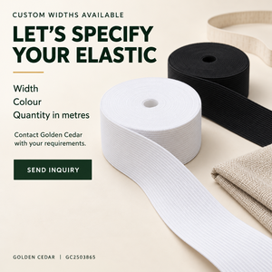 Bande élastique tricotée en polyester et élasthanne pour ceintures de vêtements fermés, noir et blanc, largeurs personnalisées - Product Image 6