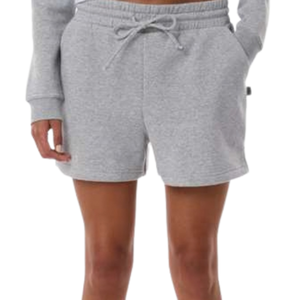 Custom <b>Womens</b> Light Grey Cotton Fleece <b>Shorts</b> Elastic Waist Drawstring Side Pockets Relaxed Fit Casual <b>Lounge</b> Wear OEM Wholesale - Product Image 6