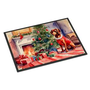 Dachshund Cozy Christmas <b>Doormat</b> Non-Slip Washable Low Pile 24H X 36W Indoor Outdoor Entryway Rug for Front Door - Product Image 1