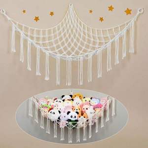 Hamac pour jouets en macramé de style bohème, organisateur mural en corde de coton pour la décoration de la maison et de la chambre - Product Image 2