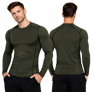 Camiseta Deportiva de Compresión Ligera y Simple para Hombre, de Secado Rápido, para Gimnasio, Ropa Deportiva Elástica, Última Llegada - Product Image 1