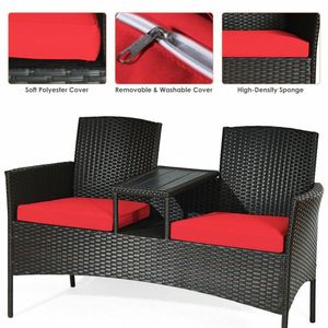 Set di Divani da Esterno Moderni con Cuscini Impermeabili e Tavolino Integrato per Giardino e Patio - Product Image 6