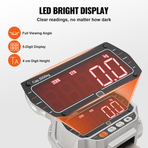 Bilancia Digitale per Gru da 5000 kg (11000 libbre) Industriale per Carichi Pesanti con Telecomando, Cassa in Alluminio Pressofuso e Display LED - Product Image 5