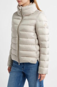 Chaqueta Acolchada para Mujer, Cuello Alto, Manga Larga, Color Sólido, Cierre de Cremallera, Abrigo de Invierno, Relleno de Poliéster - Product Image 3