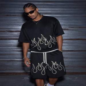 Conjunto de Camiseta y Pantalones Cortos de Algodón 100% Pesado para Streetwear, Venta al Por Mayor, Impresión Personalizada de Alta Calidad, Fabricante y Proveedor - Product Image 2