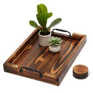 Bandeja de Servir de Madera Hecha a Mano de Primera Calidad con Asas para Desayuno, Café, Té, Bocadillos, Mesa de Comedor, Decoración del Hogar - Product Image 4