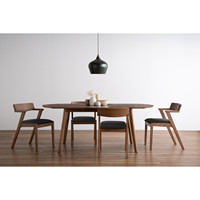 Silla de Comedor con Estructura de Madera de Haya, Asiento de Vinilo, Estilo Moderno Minimalista de Mediados de Siglo, Respaldo Duradero, Muebles para el Hogar, Oficina o Apartamento