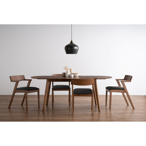 Silla de Comedor con Estructura de Madera de Haya, Asiento de Vinilo, Estilo Minimalista de Mediados de Siglo, Respaldo en Color Cacao Espresso, Muebles para el Hogar, Restaurante, Cafetería - Product Image 5