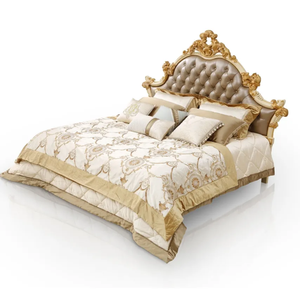 Juego de Dormitorio Barroco Moderno de Lujo, Madera de Caoba Sólida Tallada a Mano, Diseño Europeo Antiguo, Mesitas de Noche Tamaño King, Muebles para el Hogar - Product Image 4