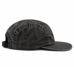 Gorra Vintage Negra Lavada de 5 Paneles, Ajustable, con Visera Plana, Mezcla de Algodón, para Uso Casual al Aire Libre - Product Image 3