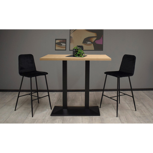 Mesa de Bar Moderna de Madera Maciza con Base Metálica de Alta Calidad, Duradera, para Restaurante, Cafetería, Pub, Hotel, Cocina, Hogar, Bar, Muebles Comerciales - Product Image 2