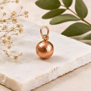 Colgante de bola curativa de aleación de cobre chapado en oro rosa de alto brillo, hecho a mano, joyería espiritual cristiana, acabado brillante tipo espejo, listo para usar. - Product Image 2