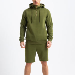 Custom Streetwear <b>Hoodie</b> and <b>Shorts</b> Set Men's Full <b>Sleeve</b> Cotton Fleece Loose Fit Two Piece Winter Wear OEM - Product Image 2
