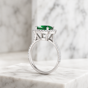 925 Sterling <b>Silver</b> Lab Grown Emerald Moissanite Halo <b>Ring</b> for <b>Women</b> Cushion Cut Green Gemstone Engagement <b>Wedding</b> <b>Ring</b> - Product Image 2