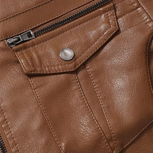 Veste en cuir véritable pour homme de haute qualité, style motard classique, fabrication OEM - Product Image 4