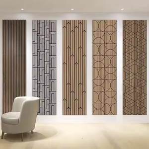 Panneau acoustique incurvé 3D 1220x2420mm, panneau insonorisant, noyau en MDF de 21mm, cadre en bois massif, isolation en fibre de polyester 100%, imperméable - Product Image 3