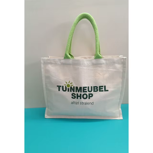 Bolsas de compras de algodón de lona plegables reutilizables con logotipo personalizado, bolsa de comestibles a granel para promociones de marca, proveedor de campañas minoristas - Product Image 4