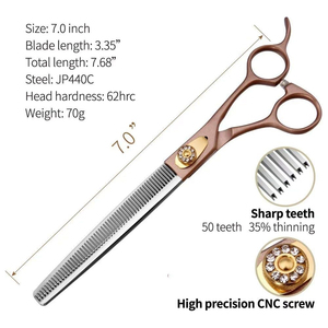 Ciseaux professionnels de coiffure pour effiler les cheveux, ciseaux texturisants pour barbier, acier inoxydable tranchant, pour droitiers, outil de coupe léger - Product Image 2