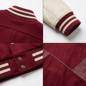 Veste universitaire sur mesure pour homme, en laine Melton, manches en cuir véritable, style Letterman, manteau de baseball, taille 3XL, fournisseur en gros - Product Image 4