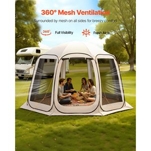 Tenda Schermo Portatile 12 x 11 piedi per 10-12 Persone, Struttura a Strato Singolo con Pali in Acciaio e Lati in Rete, con Borsa per il Trasporto - Product Image 3