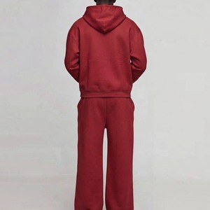 Chándal Deportivo 2 en 1 para Mujer, con Capucha Roja, Transpirable, Sudadera con Cremallera Completa, Corte Holgado, Informal, para Primavera, 100% Algodón, Color Sólido - Product Image 2