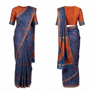 Sari élégant pour femmes, robe ethnique indienne drapée, vêtements traditionnels ornés, pour mariage, réception, festival, fête - Product Image 1