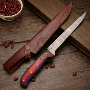 Couteau à fileter artisanal haut de gamme en acier Damas de 13 pouces, manche en bois Pakka, ambidextre, multi-usages, pour le camping en plein air, cadeau - Product Image 2