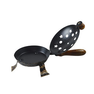 Decorative Black Gold Metal Incense Burner Wooden Long Handle Star Cutout Cover <b>Charcoal</b> Resin Bakhoor Holder Manufacturer - Product Image 4
