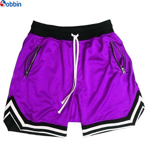 Shorts de basketball personnalisés Nouvelle Collection Homme Vintage Streetwear Respirant Broderie Frontale Rétro Uni Double Maille Élastique - Product Image 4
