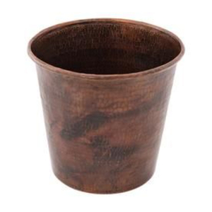 Maceta de cobre tallada a mano con patrón circular, estilo rústico, para decoración de plantas de interior en el hogar. - Product Image 4