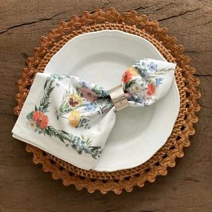 Set de table rond en rotin tressé avec bord torsadé, résistant à la chaleur, pour décoration de mariage et de salle à manger - Product Image 2