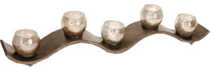 Ensemble de 3 chandeliers de mariage décoratifs dorés en fer forgé à tête unique pour table - Product Image 1