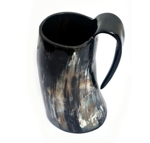 Natural Buffalo Horn Mug Viking Drinking and <b>Beer</b> Mug Hot Quality with Wood Hand Grip Best Selling - Product Image 1