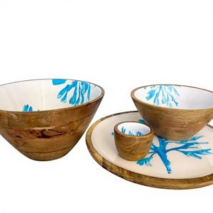 Ensemble de bols en bois vintage, taille personnalisée, design personnalisé, imprimé, faits à la main, écologiques, lavables au lave-vaisselle, plats de service pour fêtes, maison, hôtel - Product Image 2