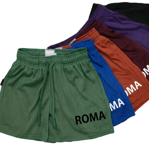 Double <b>Layer</b> Sublimation Plain 100% Polyester Mesh Elastic Waist Casual Breathable Gym Blank Basketball Custom Men's Shorts Dry - Product Image 2