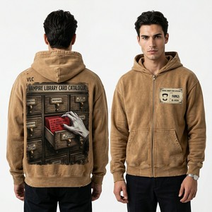 Sweat à capuche rouge épais personnalisé, style vintage délavé, streetwear pour homme, coupe oversize, en molleton, avec impression sérigraphiée motif Ballroom - Product Image 3