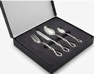 Juego de cubiertos de acero inoxidable espejado con diseño retorcido para utensilios de cocina, accesorios de mesa, para bodas y eventos. - Product Image 6