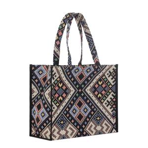 Nouvel arrivage de sacs à provisions fourre-tout en tissu jacquard laminé de qualité supérieure respectueux de l'environnement avec poignée automatique et prix abordable - Product Image 1