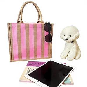 Premium Quality Geometric Pattern Jute <b>Bag</b> <b>Large</b> Shopping <b>Tote</b> for Supermarket Available at Export Price - Product Image 6