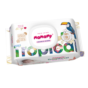 Lingettes humides tropicales Mamamy, 90 pièces, 100% rayonne, lingettes humides tropicales pour bébés, lingettes pour bébés écologiques non tissées, lingettes nettoyantes - Product Image 5