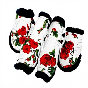 Protège-tendons et sabots pour chevaux à motif floral, doublure douce, réglables, légers, personnalisables, pour l'entraînement équestre - Product Image 3