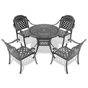 Ensemble de 5 meubles de patio en fonte d'aluminium avec coussins de couleurs aléatoires - Product Image 3