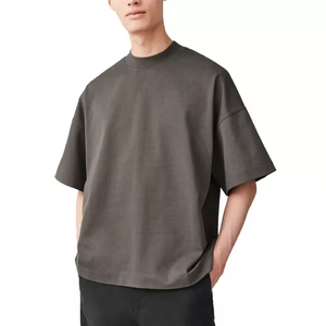 Camiseta Oversize de Algodón 100% para Hombre, Cuello Alto y Hombros Caídos, Estilo Boxy - Product Image 3