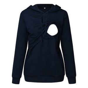 OEM personalizado mujeres último diseño suave algodón fácil de usar sudaderas con capucha de las mujeres al por mayor de lactancia conjunto de sudaderas con capucha de las mujeres - Product Image 4