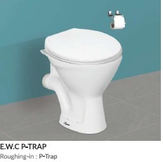 Inodoro de Cerámica EWC con Sifón en P, de Una Pieza, Moderno, con Doble Descarga, para Baños de Villas, Escuelas y Hoteles - Product Image 2