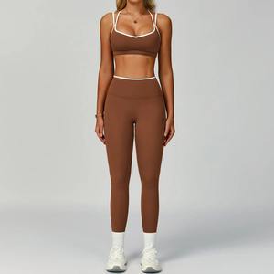 Conjunto de yoga para mujer, ropa deportiva, trajes deportivos, ropa de entrenamiento, ropa atlética, leggings de gimnasio, sujetador deportivo, conjuntos de mujer, conjunto de 2 piezas para mujer - Product Image 1