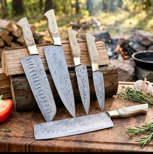 Steel Craft International Hand Forged 5-Piece Damascus Steel Chef <b>Knife</b> <b>Set</b> for outdoor and kitchen - Product Image 3